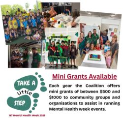 NT Mental Health Week is coming up 11 – 19 October!
The NT Mental Health Coalition is offering mini-grants between $500 and $1,000 to support community groups and organisations in running Mental Health Week events.
Apply for a mini grant at https://www.ntmhc.org.au/mentalhealthweek/minigrant/
Applications close on Friday 29 August 2025.
